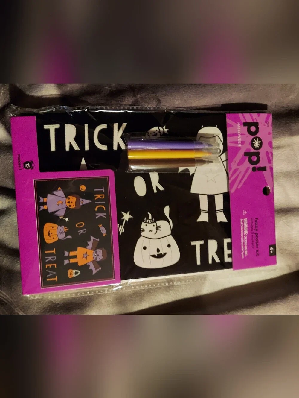pop Halloween Color-Your-Own Party Banner - Black & Purple 4 Poster Lot